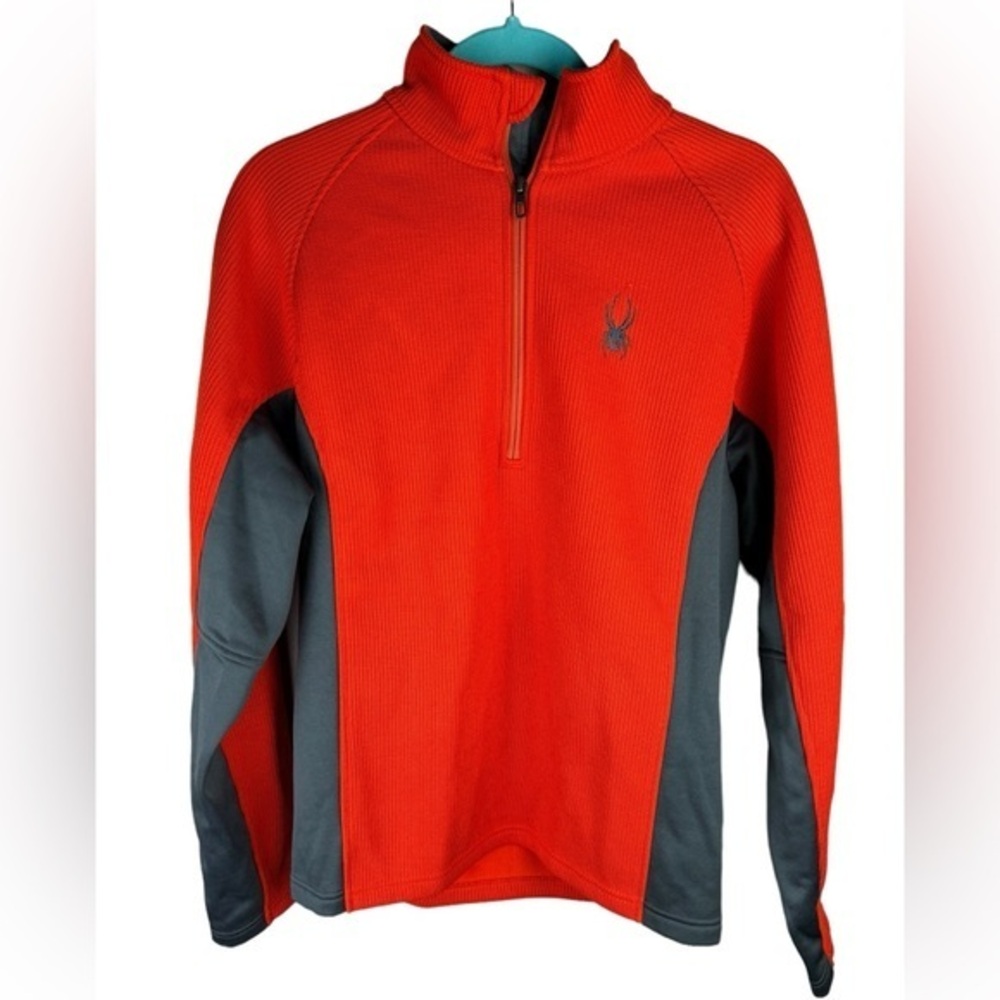 Spyder Men's orange and grey Outbound half-zip Sweatshirt small